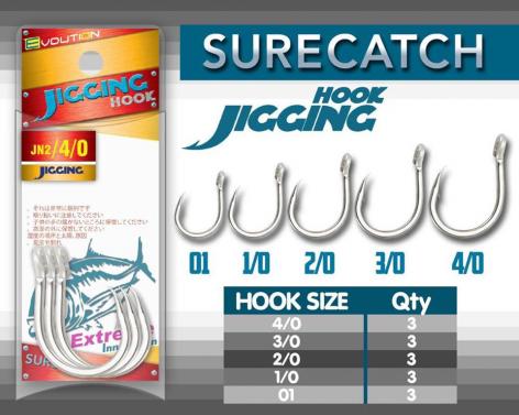 Jigging Hook w/eve Nickle JN2